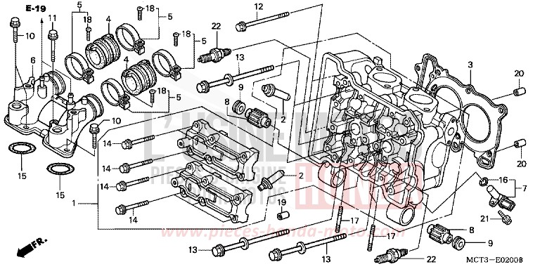 CYLINDER HEAD (FJS6001/2) for Silver Wing PEARL GREAT BLUE (PB262) from 2001